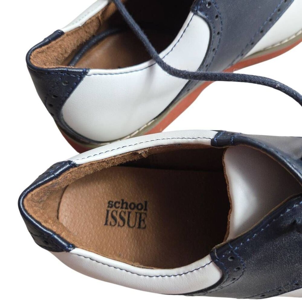 School Issue Saddle Shoes Navy and White 3 - Picture 7 of 8